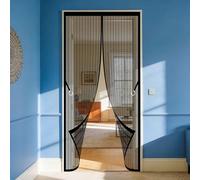 Mosquitera para Puerta 131 x 268 cm Magnético Automático Mosquitera Magnetica Puerta Fácil Instalación sin Taladrar para Puertas de Patio y Balconeras, Negro