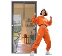 Mosquitera para Puerta 132 x 181 cm Se Cierra Automáticamente Mosquito Net Lejos de Los Mosquitos para Puertas de Balcón O Terraza, Gris