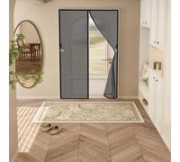 Mosquitera para Puerta 224 x 128 cm Cortina Mosquitera Puerta Exterior Protección Contra Insectos Que Entre Aire Fresco Acceso Sencillo, sin Taladrar, Gris