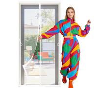 Mosquitera para Puerta 60 x 180 cm Varios Tallas Mosquito Net Fácil Instalación sin Taladrar para Puerta Exterior de Balcón Patio, Blanco