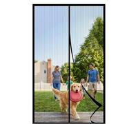 Mosquitera para Puerta 70 x 105 cm Cierre Automático Cortina Mosquitera Puerta Exterior Fácil Instalación sin Taladrar para Balcón Salón Dormitorio de Patio, Negro