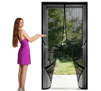 Mosquitera para Puerta 77 x 200 cm Imanes para Un Autocierre Cortinas Mosquiteras Puertas Transpirables, Antimosquitos para Puertas de Salón Balcón Corredor, Negro