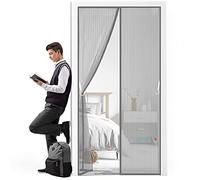 Mosquitera para Puerta 90 x 240 cm Mosquiteras Enrollables Permite Entrada Aire Fresco Tejido Súper Fino para Cortina de la Puerta(Gris)