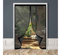 Mosquitera para Puerta 91 x 178 cm Cierre Automático de Arriba a Abajo, Mantiene El Aire Fresco Dentro y Los Bichos Fuera Puerta de Malla Magnética para Sala de Estar, Patio, Negro