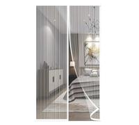 Mosquitera para puerta, cortina magnética, protección contra insectos para puerta de balcón, sótano y terraza, fácil de instalar con adhesivo, blanco/235x200cm