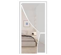 Mosquitera para puerta de 240 x 185 cm, barrera para mantener insectos y moscas fuera, malla blanca duradera para protección del hogar y el patio