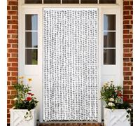 Mosquitera para puerta de felpilla suave, gris claro y gris oscuro, 90 x 200 cm, silenciosa y segura para casa, casa móvil o caravana, mantiene alejados las moscas y los mosquitos,