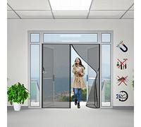 Mosquitera para Puerta magnética, 110x200cm Mejora de Malla magnética para Puerta con mosquitera Cortina de Malla para Puerta - Fácil de Instalar sin taladrar para Patio (Negra)