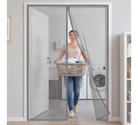 Mosquitera para Puertas 153 x 287 cm Cierre Magnético de Arriba a Abajo Mosquitera Magnética Puerta Montaje Fácil de Pegar Proteger a su Familia Tallas a Medida, Gris