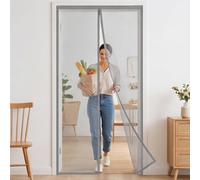 Mosquitera para Puertas 241 x 200 cm Cierre Magnético de Arriba a Abajo Cortina Mosquitera Magnética No Requiere Herramientas Proteger a su Familia Tallas a Medida, Gris