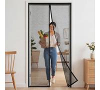 Mosquitera para Puertas 241 x 200 cm Cierre Magnético de Arriba a Abajo Cortina Mosquitera Magnética No Requiere Herramientas Proteger a su Familia Tallas a Medida, Negro