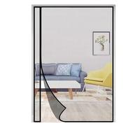 Mosquitera para puertas, 80x205cm mosquitera puerta con Hebilla de nailon, mosquitera sin taladrar, con Hebilla de nailon y pesas cosidas mosquitera antipolen, negro