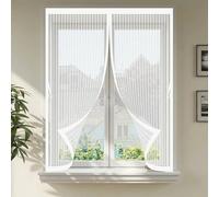 Mosquitera para Ventana 100 x 100 cm Cierre Automático de Arriba a Abajo, Mantiene El Aire Fresco Dentro y Los Bichos Fuera Fly Curtains for Door para Todas Las Ventana, Blanco