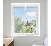 Mosquitera para Ventana 100 x 165 cm sin Taladrar Ni Atornillar Mosquitera Ajustable Ventanas Fácil de Limpiar para Exterior Jardín Balcón Salón Casa Tienda, Blanco