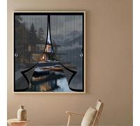 Mosquitera para Ventana 101 x 93 cm Varios Tallas, Cierre Automático, No Requiere Herramientas, Mantiene El Aire Fresco Cortina Antimosquitos para Todas Las Ventana, Negro