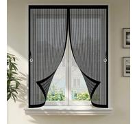 Mosquitera para Ventana 105 x 105 cm Cierre Automático de Arriba a Abajo, Mantiene El Aire Fresco Dentro y Los Bichos Fuera Fly Curtains for Door para Todas Las Ventana, Negro