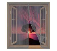 Mosquitera para Ventana 105 x 105 cm Fácil Instalación sin Taladrar, Fácil de Limpiar Mosquiteras con Imán para Ventana Abatible para Todas Las Ventanas, Gris