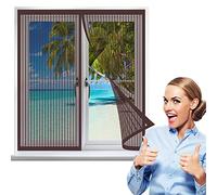 Mosquitera para Ventana 105 x 110 cm Adsorción Magnética Anti Mosquito Insecto Mosquitera Cierre Automático Iman Fuertes para Prevenir Mosquitos y Insectos Anti-Mosquito, Marrón