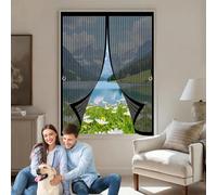 Mosquitera para Ventana 110 x 115 cm Varios Tallas, Cierre Automático, No Requiere Herramientas, Mantiene El Aire Fresco Mosquitera Cortina Ventana para Todas Las, Negro