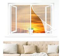 Mosquitera para Ventana, 110 x 120 cm Mosquitera Autoadhesiva, Instalar Sin Taladrar para Todas Las Ventanas Interiores y Exteriores, Blanco