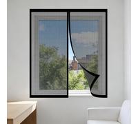 Mosquitera para Ventana 110 x 140 cm sin Taladrar Ni Atornillar Mosquitera Ajustable Ventanas Fácil de Limpiar para Exterior Jardín Balcón Salón Casa Tienda, Negro