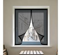 Mosquitera para Ventana 110 x 150 cm Protección Contra Mosquitos y Moscas Mosquitera Magnética Ventana Fácil Instalación Adhesiva para Todas Las Ventanas, Negro