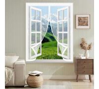 Mosquitera para Ventana 115 x 115 cm Cierre Automático de Arriba a Abajo, Mantiene El Aire Fresco Dentro y Los Bichos Fuera Mosquitera para Ventana para Todas Las, Blanco