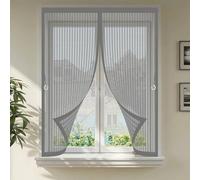 Mosquitera para Ventana 115 x 120 cm Cierre Automático de Arriba a Abajo, Mantiene El Aire Fresco Dentro y Los Bichos Fuera Fly Curtains for Door para Todas Las Ventana, Gris