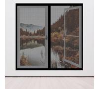 Mosquitera para Ventana 125 x 130 cm Diseño de Malla Ultrafina Que Evita La Entrada de Insectos Pequeños. Mosquitera sin Taladrar Fácil de Limpiar para Todas Las Ventanas, Negro
