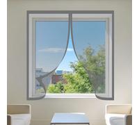 Mosquitera para Ventana 130 x 145 cm sin Taladrar Ni Atornillar Mosquitera Ventana Malla Contra Insectos Lavables Adecuada para Decoración Del Hogar, Gris