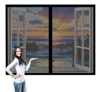 Mosquitera para Ventana 140 x 160 cm Mantiene Insectos, Moscas y Mosquitos Fuera Mosquitera Ajustable Ventanas Fácil de Limpiar para Todas Las Ventanas, Negro