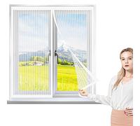 Mosquitera para Ventana 150 x 160 cm Cortinas Magneticas con Cierre Automático Protección Contra Mosquitos y Moscas para Marco de Ventanas, Blanco