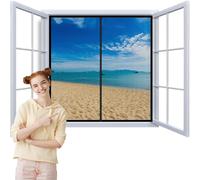 Mosquitera Para Ventana 175x190cm Cortinas Mosquiteras Mosquitera para Puerta Ventana Puerta del Balcón Patio Fácil Instalación sin Taladrar Negro
