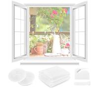 Mosquitera para Ventana 2 Set - 150 x 150 CM - BLANCA, No es Necesario Taladrar, CON Cúter, Adhesivo, Se Puede Cortable DIY