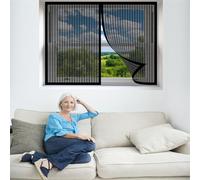 Mosquitera para Ventana 245 x 105 cm Que Evita El Paso de Insectos Pantalla Malla Magnética para Puerta Ventana, Montaje Adhesivo, a Medida, Negro