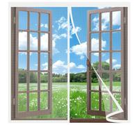 Mosquitera para Ventana,40x70cm Insectos Imanes Malla Cortina Con Sellado Automaticamente,Montaje Fácil Blanco