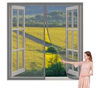 Mosquitera para Ventana 50 x 105 cm Imanes Se Cierran Automáticamente Mosquiteras Ventanas Magnética Lavables para Todas Las Ventanas, Gris