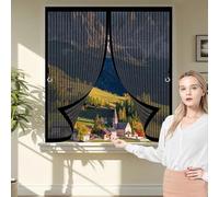 Mosquitera para Ventana 50 x 60 cm Cierre Automático de Arriba a Abajo, Mantiene El Aire Fresco Dentro y Los Bichos Fuera Cortina Magnética para Todas Las Ventana, Negro