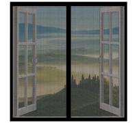 Mosquitera para Ventana 60 x 125 cm Protección Contra Mosquitos y Moscas Mosquitera sin Taladrar Lavables para Todas Las Ventanas, Negro