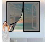 Mosquitera para Ventana 60 x 60 cm Mantiene Insectos, Moscas y Mosquitos Fuera Window Mosquito Net Lavables para Balcón Corredera Terraza, Negro