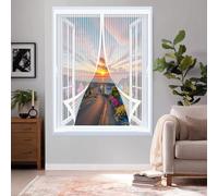 Mosquitera para Ventana 60 x 60 cm Varios Tallas, Cierre Automático, No Requiere Herramientas, Mantiene El Aire Fresco Fly Curtains for Door para Todas Las Ventana, Blanco