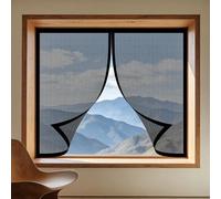 Mosquitera para Ventana 60 x 65 cm Imanes Se Cierran Automáticamente Ajustable Mosquitera Ventana Magnetica Fácil de Limpiar Adecuada para Decoración Del Hogar, Negro