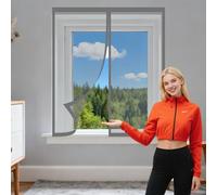 Mosquitera para Ventana 60 x 65 cm Protección Contra Mosquitos y Moscas Window Mosquito Net Fácil Instalación Adhesiva para Balcón Corredera Terraza, Gris