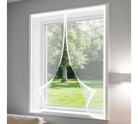 Mosquitera para Ventana 60 x 65 cm sin Taladrar Ni Atornillar Window Mosquito Net Fácil de Limpiar para Exterior Jardín Balcón Salón Casa Tienda, Blanco