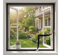 Mosquitera Para Ventana 60x120cm, 120x120cm Malla Contra Insectos Ajustable, Red De Insectos Con Cintas Autoadhesivas，Blanco，Negro(Oscuro,95x270cm)