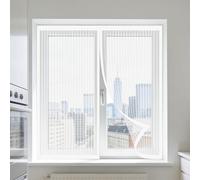Mosquitera para Ventana 65 x 185 cm Imanes Se Cierran Automáticamente Mosquiteras Fácil de Limpiar para Todas Las Ventanas, Blanco