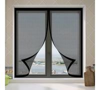Mosquitera para Ventana 75 x 115 cm Mantiene Insectos, Moscas y Mosquitos Fuera Mosquitera sin Taladrar Fácil de Limpiar para Exterior Jardín Balcón Salón Casa Tienda, Negro