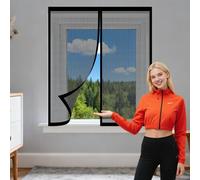 Mosquitera para Ventana 75 x 115 cm Protección Contra Mosquitos y Moscas Window Mosquito Net Fácil Instalación Adhesiva para Balcón Corredera Terraza, Negro