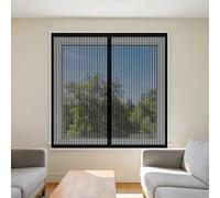 Mosquitera para Ventana 75 x 135 cm Imanes Se Cierran Automáticamente Mosquitera Ajustable Ventanas Lavables para Ventanasde Balcón, Ventanasde Patio, Sala, Negro