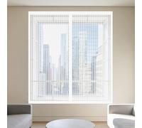 Mosquitera para Ventana 75 x 145 cm sin Taladrar Ni Atornillar Mosquitera Ventana Fácil de Limpiar para de Bricolaje para Caseras Oficina, Blanco